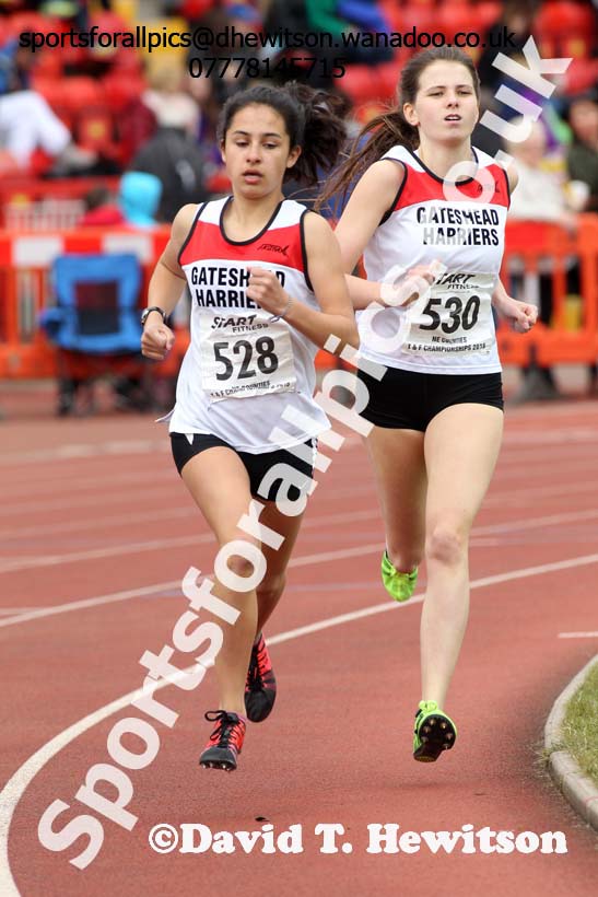 Womens under-17s 1500 metres, North Eastern Track and Field Champs, Gateshead Stadium. Photo: David T. Hewitson/Sports for All Pics